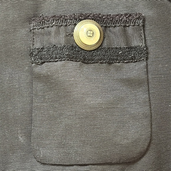 BCBG MaxAzria Jacket Chain Tweed Trim Ballon Hem and Cap Sleeve size Large - Picture 9 of 15